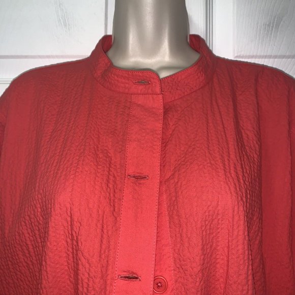 Eileen Fisher Mandarin Collar Jacket Top Blouse Orange Organic Cotton NWT - Picture 8 of 12